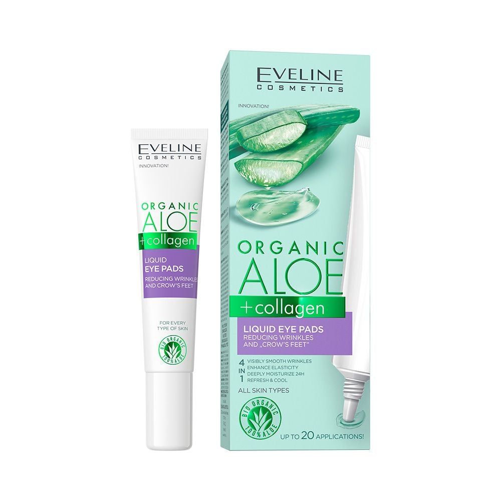 eveline cosmetics organic aloe + collagen Liquid eye-pads reducing wrinkles
