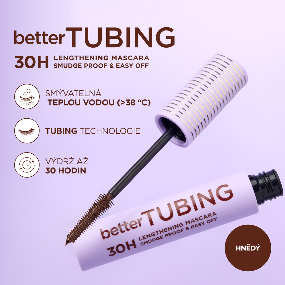 Řasenka Better Tubing prodlužující 30h, hnědá - 2