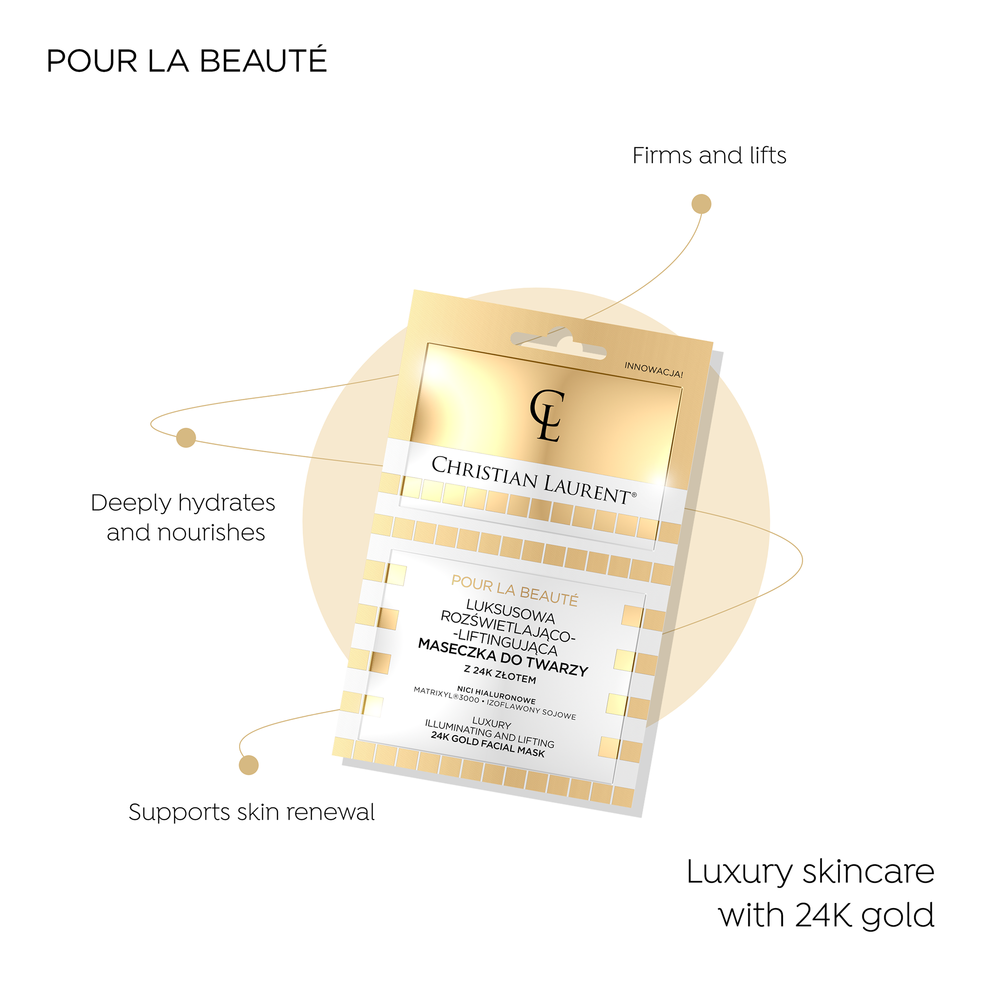 Luxurious illuminating and lifting face mask with 24k gold - 2