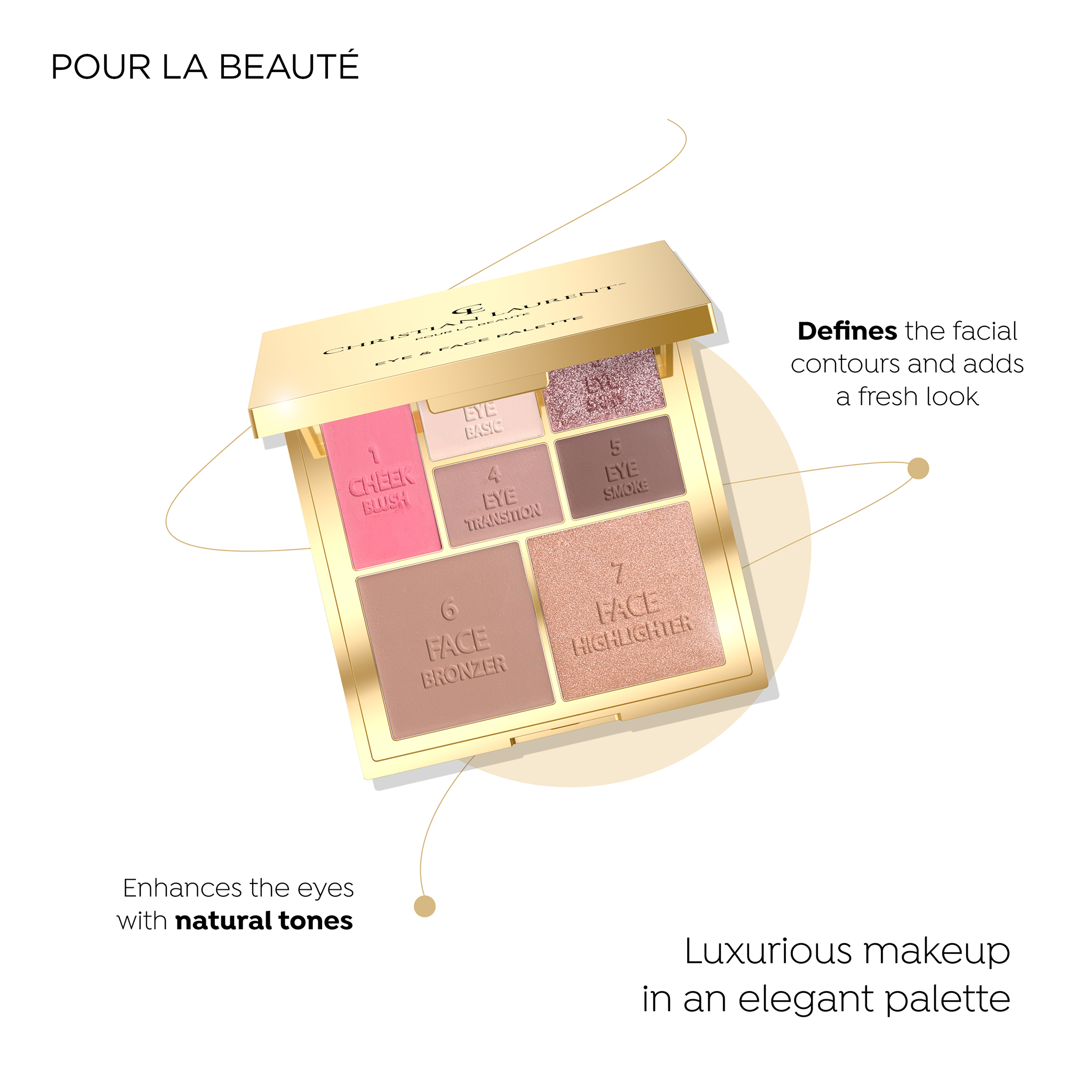 Multifunctional palette for face contouring and eye makeup - 2