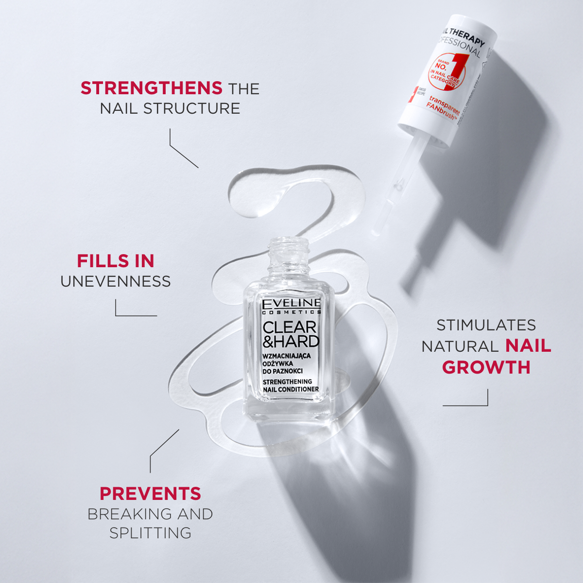 エリナ　スキンケア Clear&Hard Strengthening nail conditioner – Eveline Cosmetics