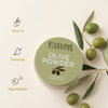 Loose powder with olive leaf and seed extract