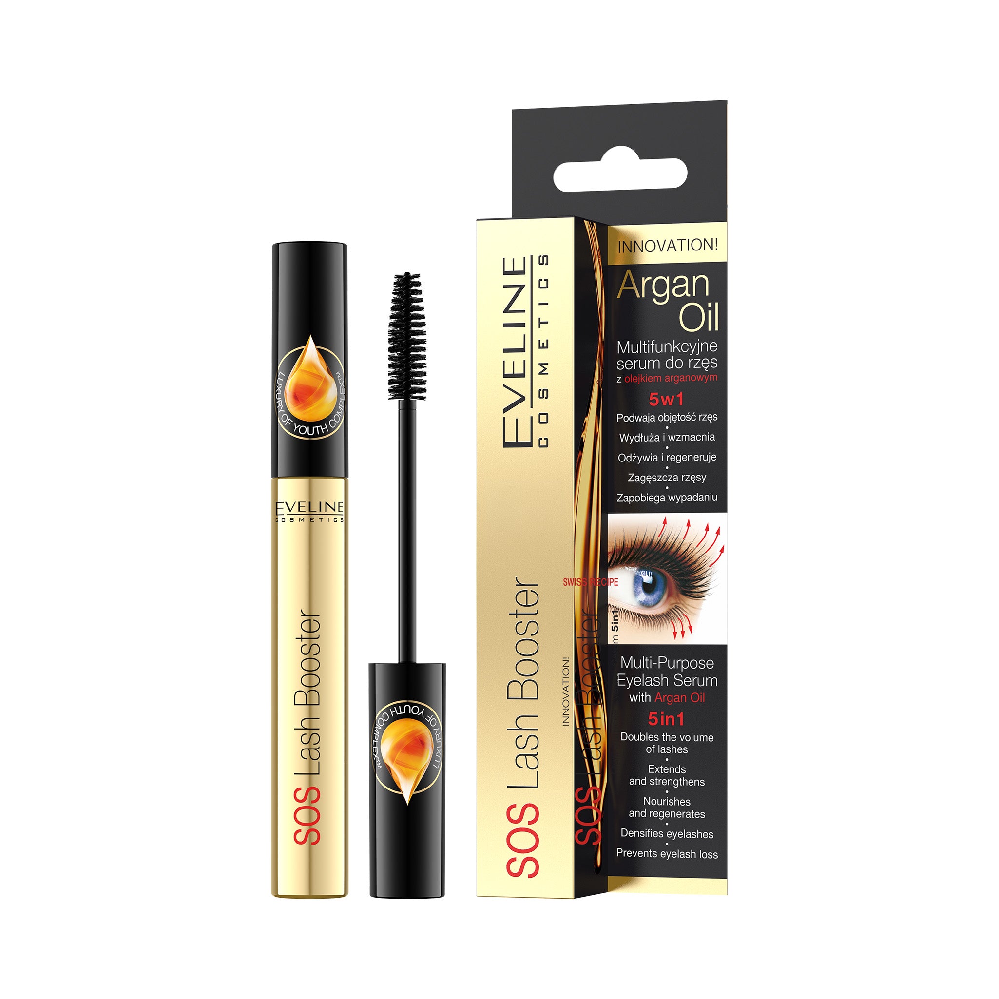 SOS Lash Booster Eyelash serum 5in1 with argan oil - Eveline