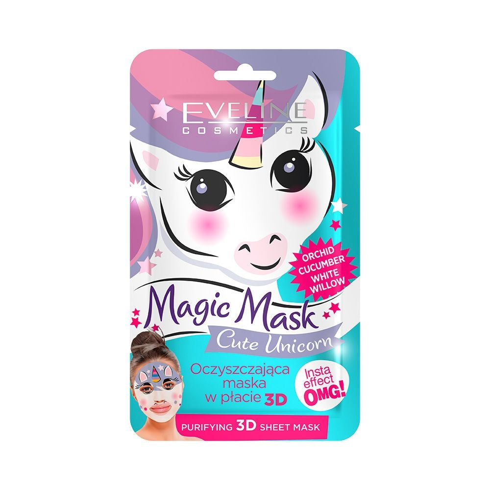 Reinigende 3D-Tuchmaske, Cute Unicorn