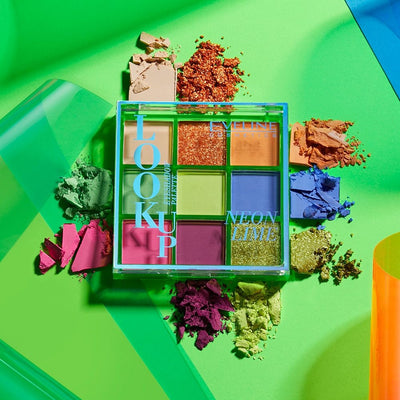 Look Up Neon Lime palette of 9 eyeshadows - Eveline cosmetics