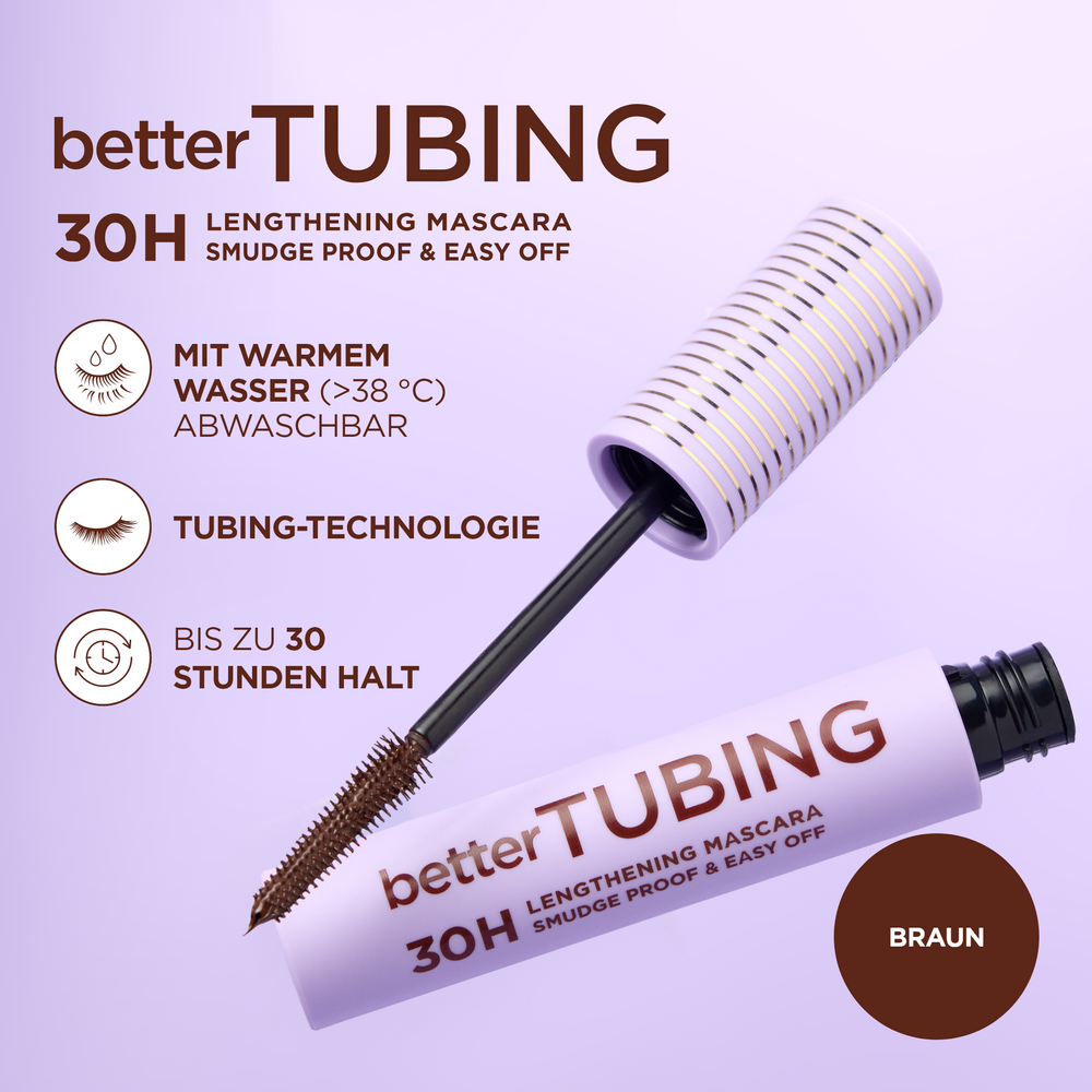 Better Tubing Lengthening Mascara 30h, braun - 2