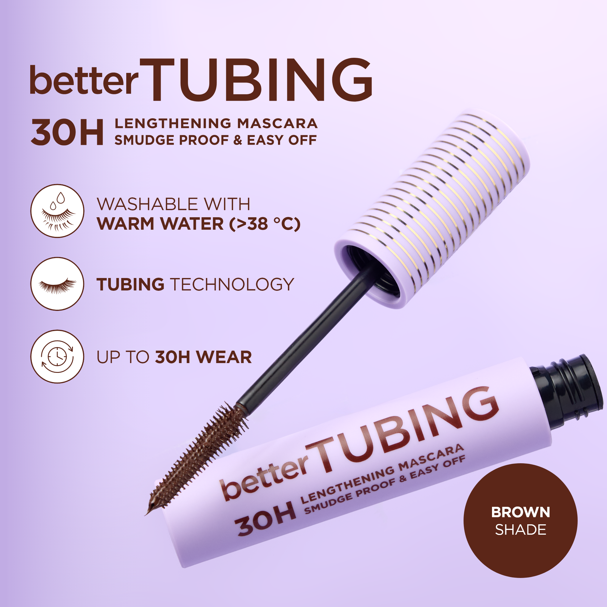 Better Tubing Lengthening Mascara 30H, brown - 2