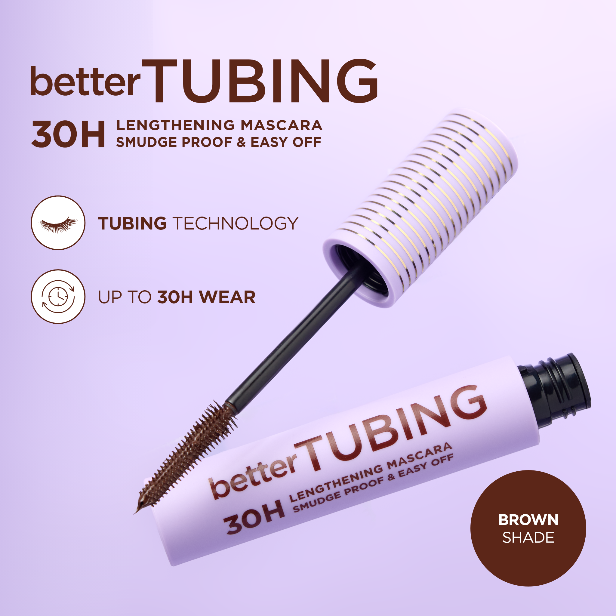 Better Tubing Lengthening Mascara 30H, brown - 2