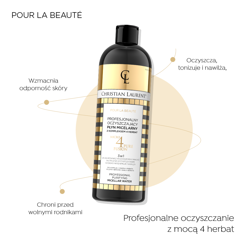 Professional cleansing micellar water with a complex of 4 teas 3in1 - 2